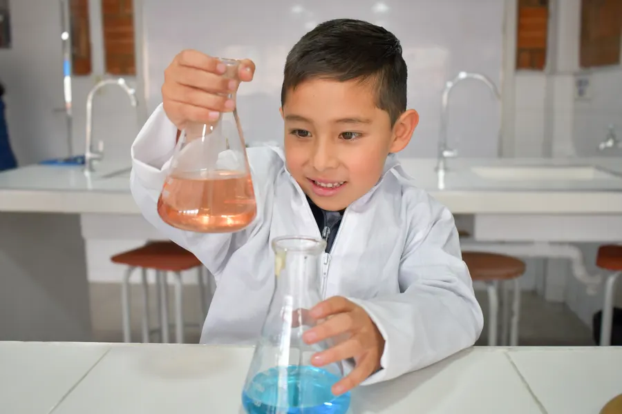Estudiantes trabajando en proyectos